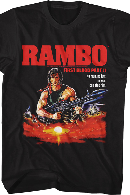 Illustrated Poster First Blood Part II Rambo T-Shirt
