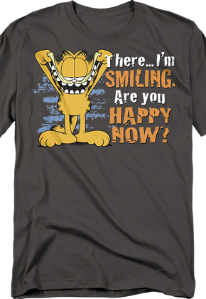 I'm Smiling Are You Happy Now Garfield T-Shirt
