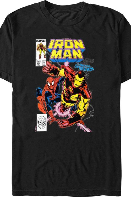 Iron Man And Spider-Man Comic Book Cover Marvel Comics T-Shirt