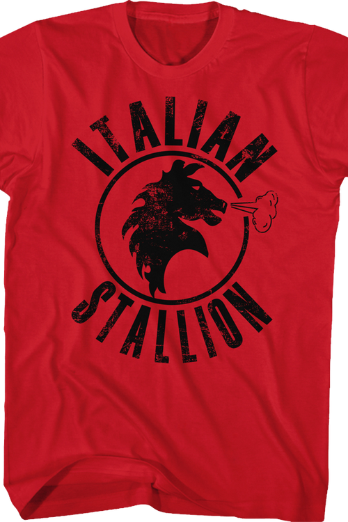 Red Italian Stallion Logo Rocky T-Shirt