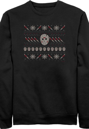 Jason Faux Ugly Christmas Sweater Friday the 13th Sweatshirt
