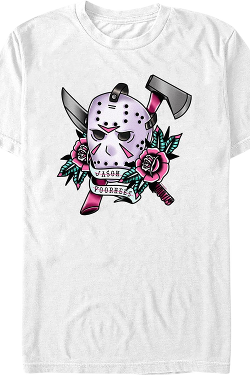 Jason Voorhees Floral Tattoo Friday the 13th T-Shirt