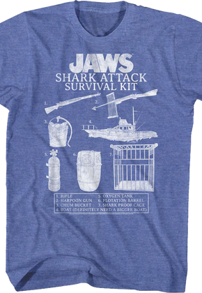 Vintage Shark Attack Survival Kit Jaws T-Shirt
