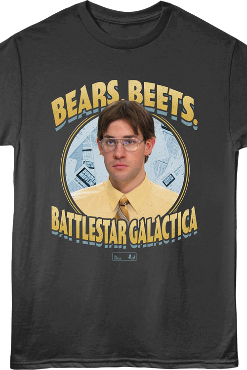 Jim Halpert Bears Beets Battlestar Galactica The Office T-Shirt