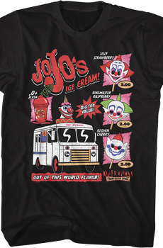 Jojo's Ice Cream Flavors Killer Klowns From Outer Space T-Shirt