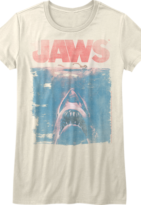 Womens Distressed Movie Poster Jaws Shirt
