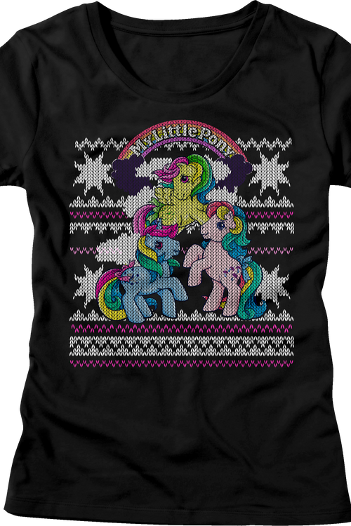 Womens My Little Pony Faux Knit Christmas Shirt