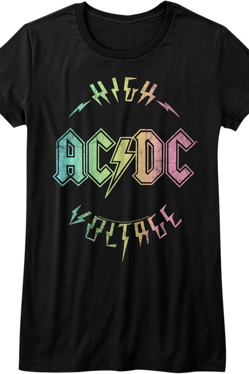 Womens Rainbow High Voltage ACDC Shirt