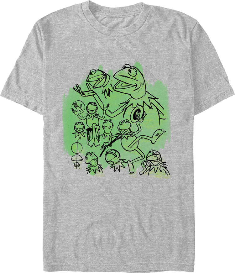 Kermit The Frog Sketches Muppets T-Shirt