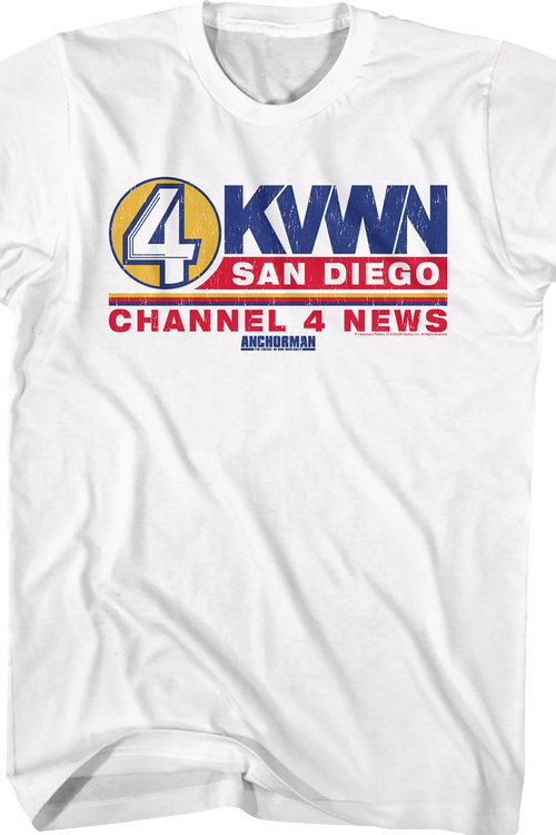 KVWN Channel 4 News Logo Anchorman T-Shirt