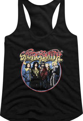 Ladies Band Photo Circle Aerosmith Racerback Tank Top