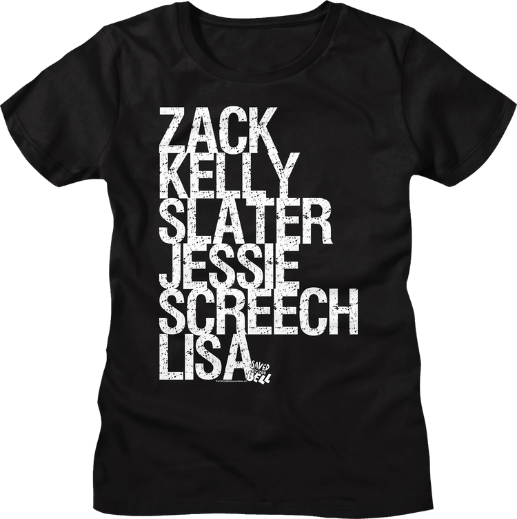Womens Bayside Students Names Saved By The Bell Shirt