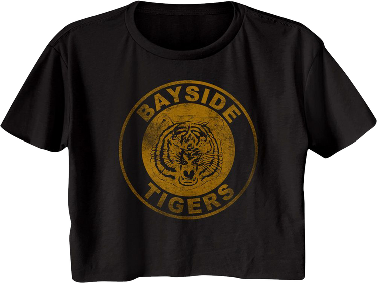 Ladies Bayside Tigers Logo Saved By The Bell Crop Top