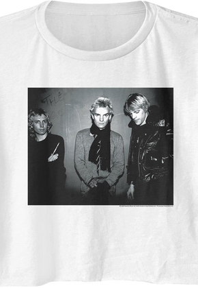Ladies Black And White Photo The Police Crop Top