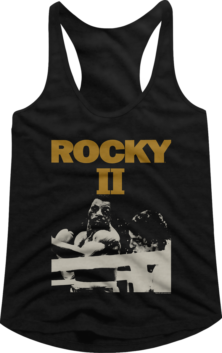 Ladies Black and White Rocky II Racerback Tank Top