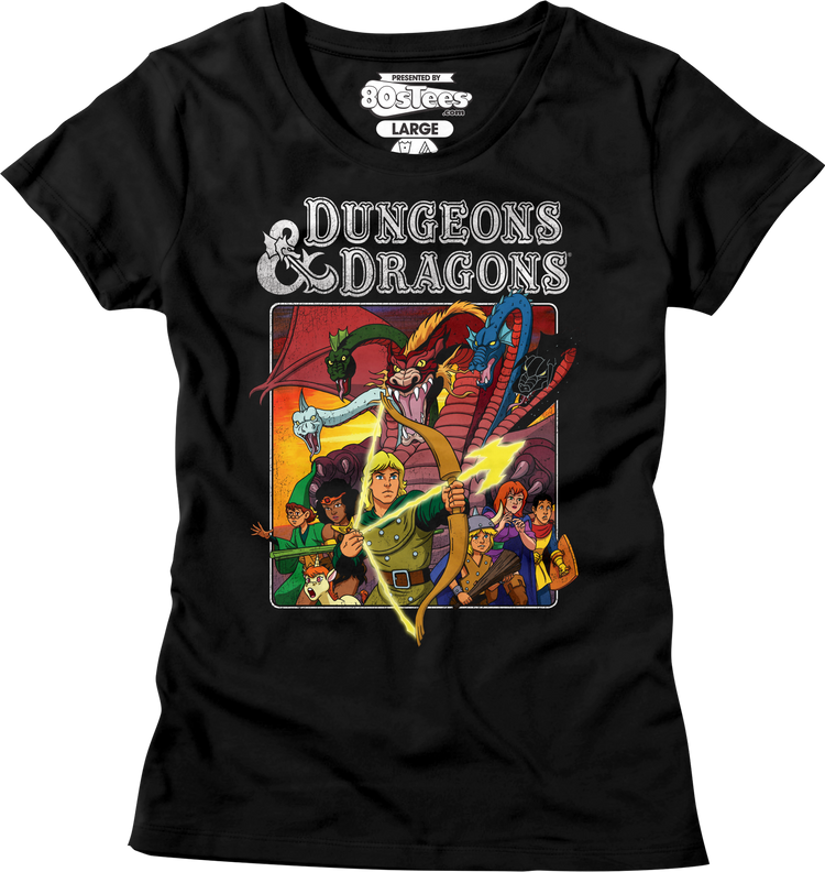 Womens Cartoon Characters Dungeons & Dragons Shirt