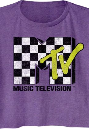 Ladies Checkerboard Logo MTV Crop Top