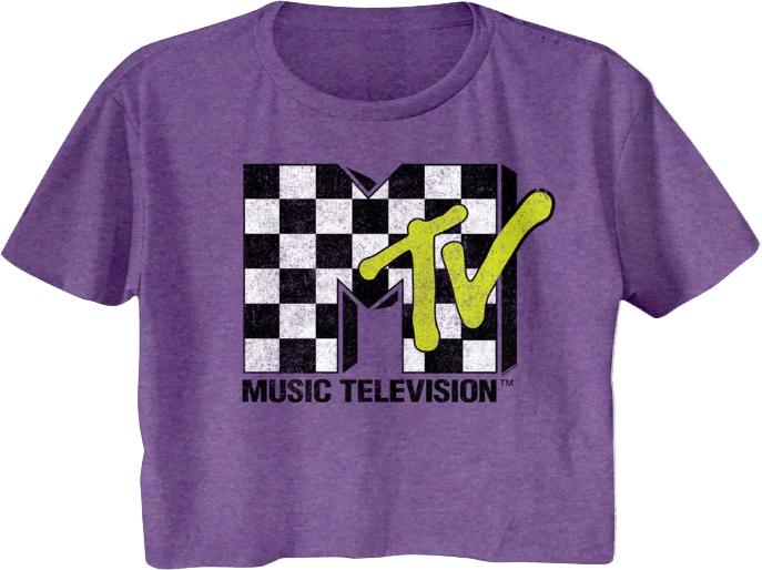 Ladies Checkerboard Logo MTV Crop Top