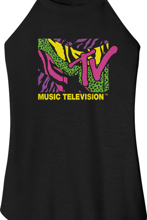 Ladies Colorful Animal Logo MTV Sleeveless Rocker Tank Top