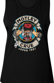 Ladies Distressed Allister Fiend Japan Motley Crue Muscle Tank Top
