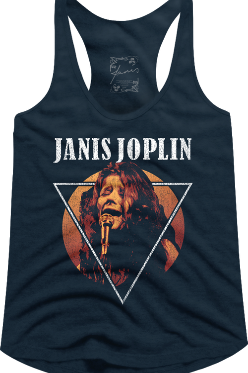 Ladies Distressed Triangle Janis Joplin Racerback Tank Top