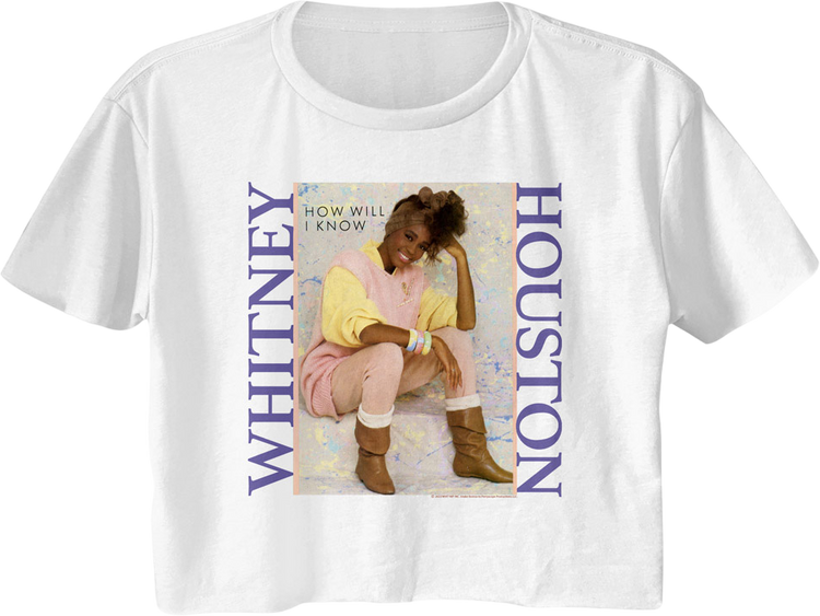 Ladies How Will I Know Single Cover Whitney Houston Crop Top
