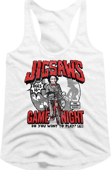 Ladies Jigsaw's Game Night Saw Racerback Tank Top