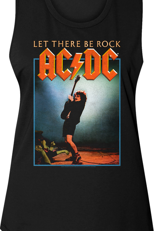 Ladies Let There Be Rock Album Cover ACDC Muscle Tank Top
