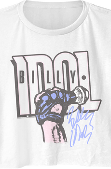 Ladies Logo And Autograph Billy Idol Crop Top