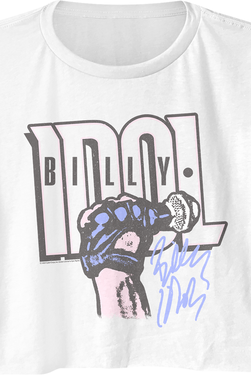 Ladies Logo And Autograph Billy Idol Crop Top