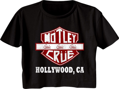 Ladies Motorcycle Logo Motley Crue Crop Top