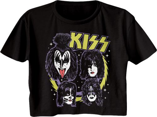 Ladies Outer Space KISS Crop Top