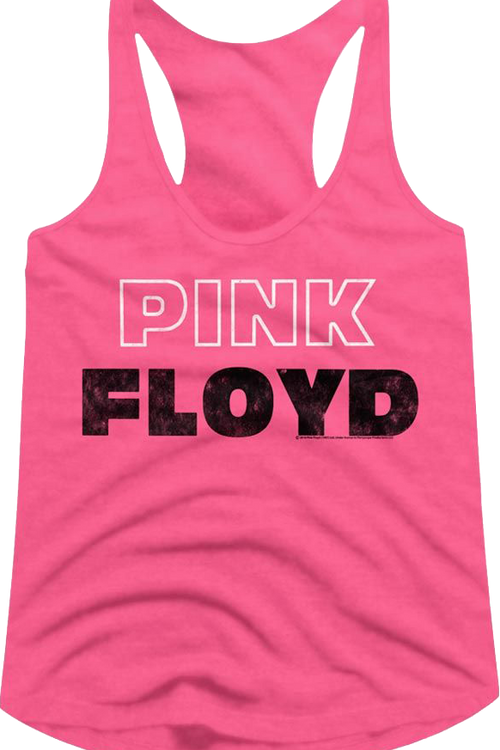 Ladies Outline Logo Pink Floyd Racerback Tank Top