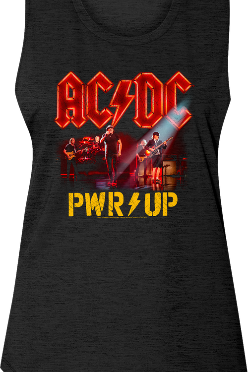 Ladies PWR UP Band Photo ACDC Sleeveless Shirt