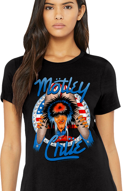 Womens Red White and Crue Allister Fiend Motley Crue Shirt