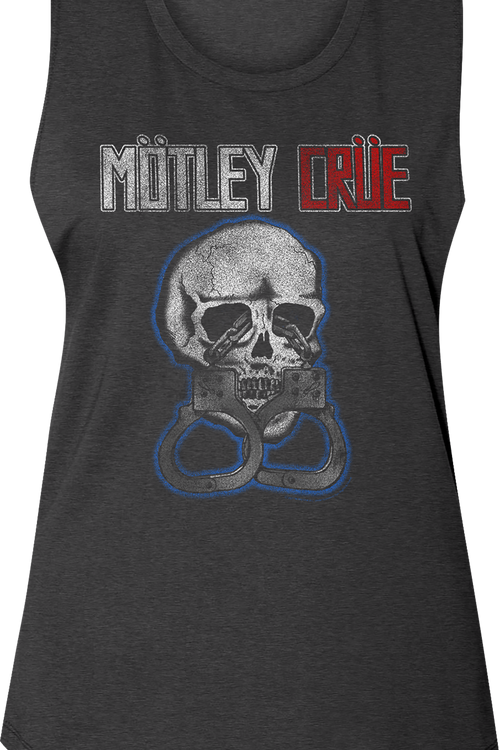 Ladies Skull And Handcuffs Motley Crue Muscle Tank Top