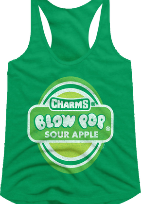 Ladies Sour Apple Blow Pop Racerback Tank Top