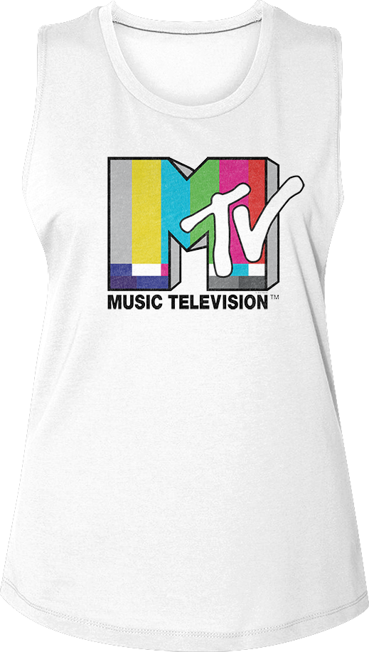 Ladies Test Pattern Logo MTV Muscle Tank Top