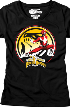Womens Tyrannosaurus Power Coin Mighty Morphin Power Rangers Shirt