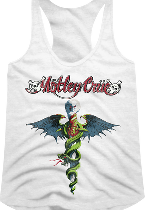 Ladies White Dr. Feelgood Motley Crue Racerback Tank Top
