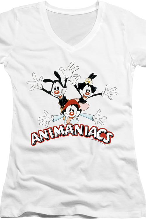 Ladies Yakko Wakko and Dot Animaniacs V-Neck Shirt