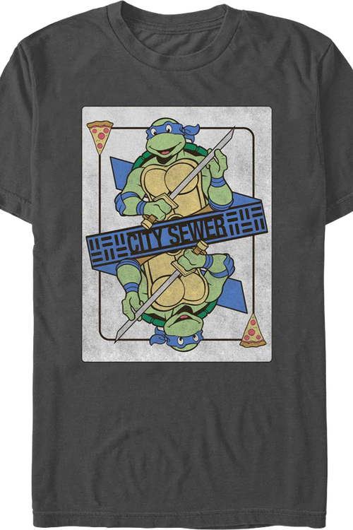 Leonardo Playing Card Teenage Mutant Ninja Turtles T-Shirt