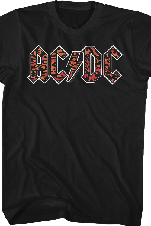 Leopard Print Logo ACDC T-Shirt