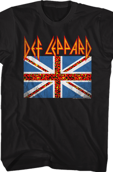 Leopard Print Union Jack Def Leppard T-Shirt