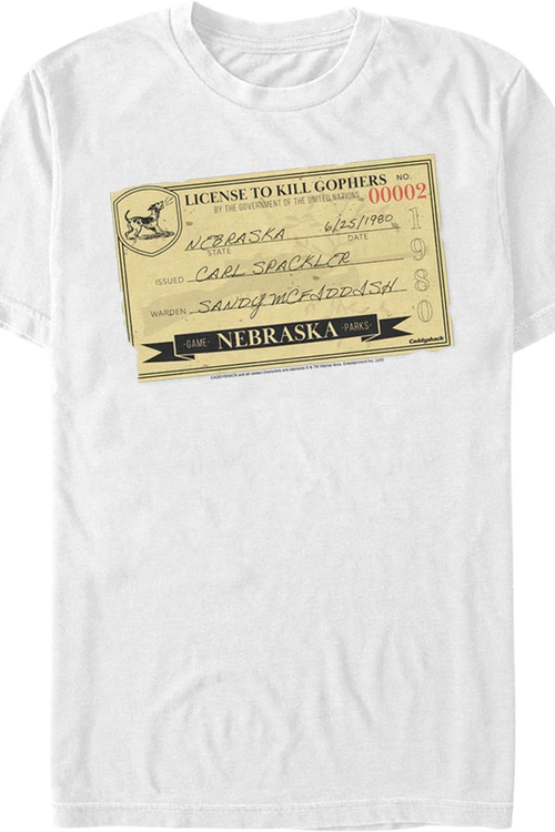 License To Kill Gophers Caddyshack T-Shirt