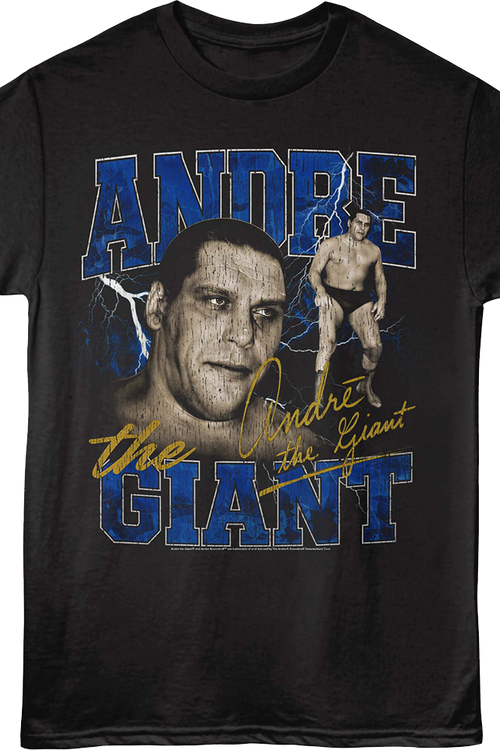Lightning & Autograph Collage Andre The Giant T-Shirt
