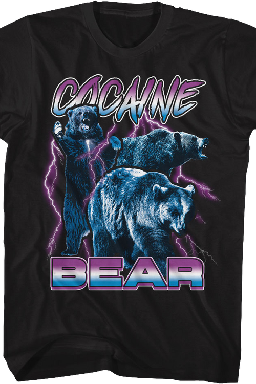 Lightning Collage Cocaine Bear T-Shirt