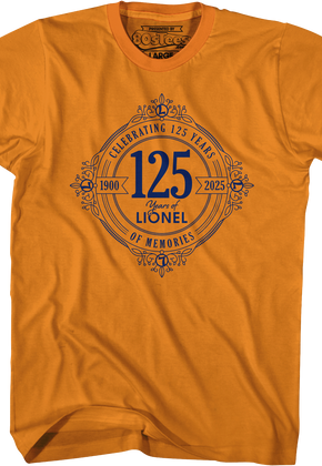 Orange Celebrating 125 Years Of Memories Lionel Trains T-Shirt