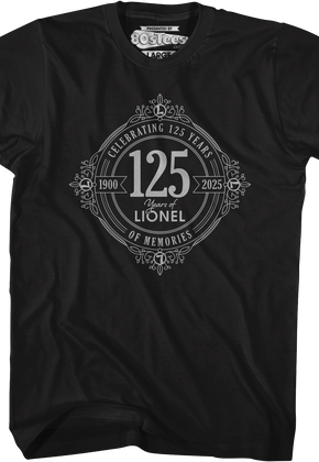 Black Celebrating 125 Years Of Memories Lionel Trains T-Shirt