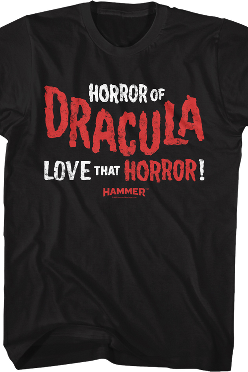 Love That Horror Hammer Films T-Shirt